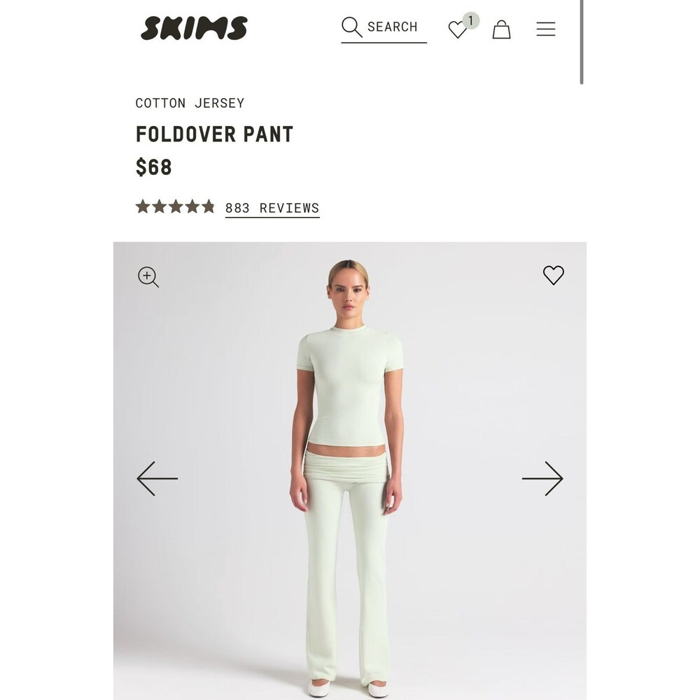 Skims Foldover Pants spearmint S